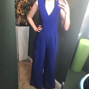 Wide Leg Blue Jumpsuit